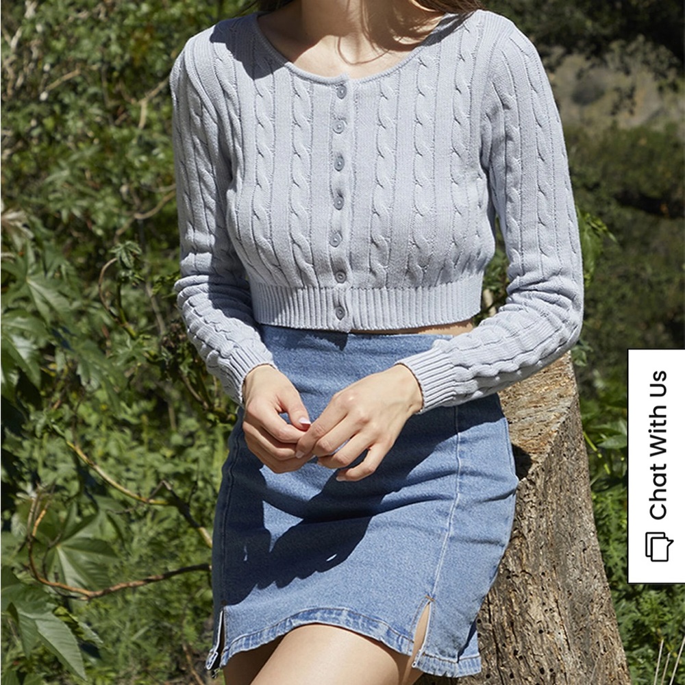 Brandy Melville John Galt  Athelia Cable Knit Cardigan